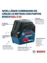 NIVEL LÁSER BASE ROTATIVA KIT RM1 + MALETIN GCL 2-15 BOSCH