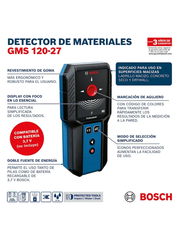 DETECTOR DE METALES GMS-120-27 BOSCH