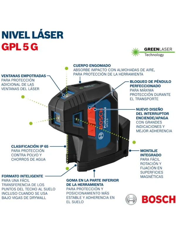 NIVEL LÁSER PROFESIONAL 5 PUNTOS GPL 5 G BOSCH - Imagen 6