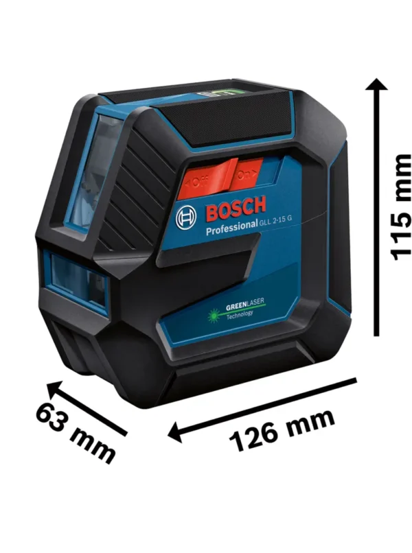 NIVEL LÁSER VERDE 15m GLL 2-15 G + MEDIDOR GLM 20 BOSCH - Imagen 2