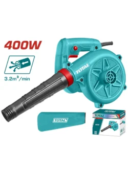 Soplador aspirador industrial TOTAL UTB4066 de 110V y 400W para limpieza y aspiración de polvo y residuos.