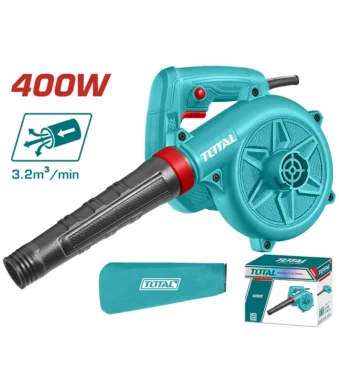 Soplador aspirador industrial TOTAL UTB4066 de 110V y 400W para limpieza y aspiración de polvo y residuos.