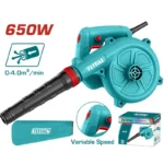 Soplador aspirador industrial TOTAL UTB6566 de 110V y 650W para limpieza y aspiración de polvo, virutas y residuos.