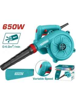 Soplador aspirador industrial TOTAL UTB6566 de 110V y 650W para limpieza y aspiración de polvo, virutas y residuos.