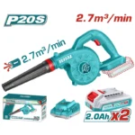 Soplador inalámbrico TOTAL UTABLI20782 de 20V con 2 baterías y cargador para limpieza de hojas, polvo y residuos.