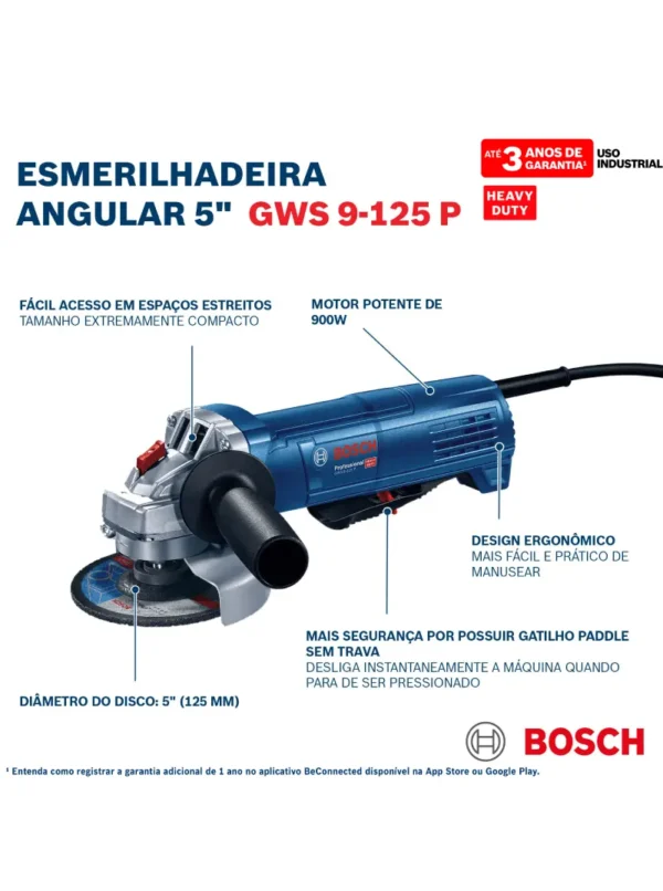 PULIDORA GWS 9-125 P BOSCH PROFESSIONAL 900W - Imagen 6