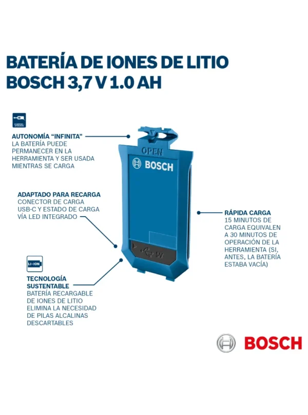 BATERÍA DE IONES DE LITIO BA 3.7V 1.0AH BOSCH - Imagen 5