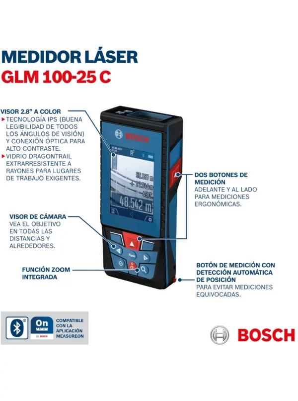 MEDIDOR LÁSER DE 100M CON BLUETOOTH GLM 100-25 C BOSCH - Imagen 5
