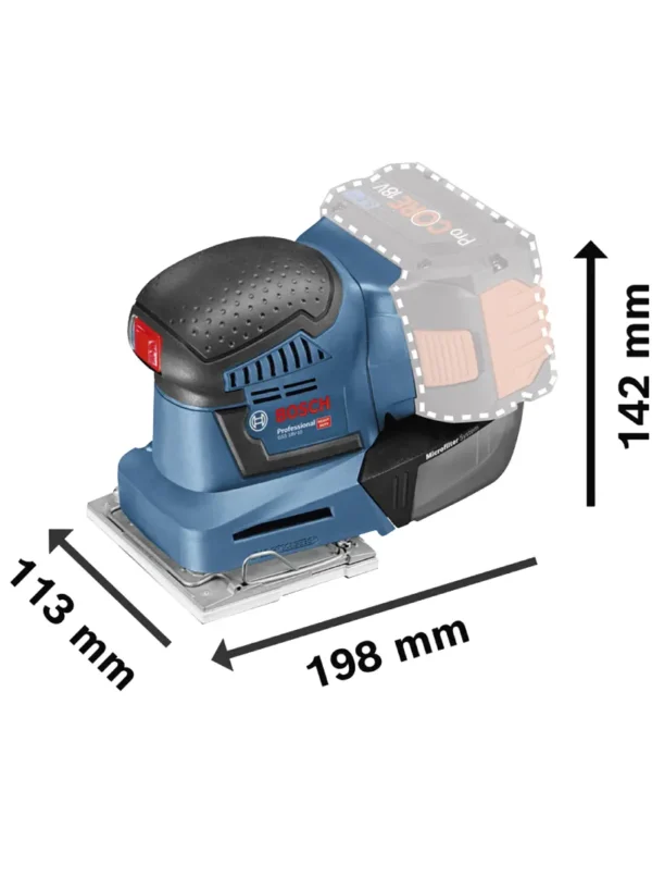 LIJADORA ORBITAL INALÁMBRICA PROFESSIONAL GSS 18V-10 BOSCH - Imagen 2