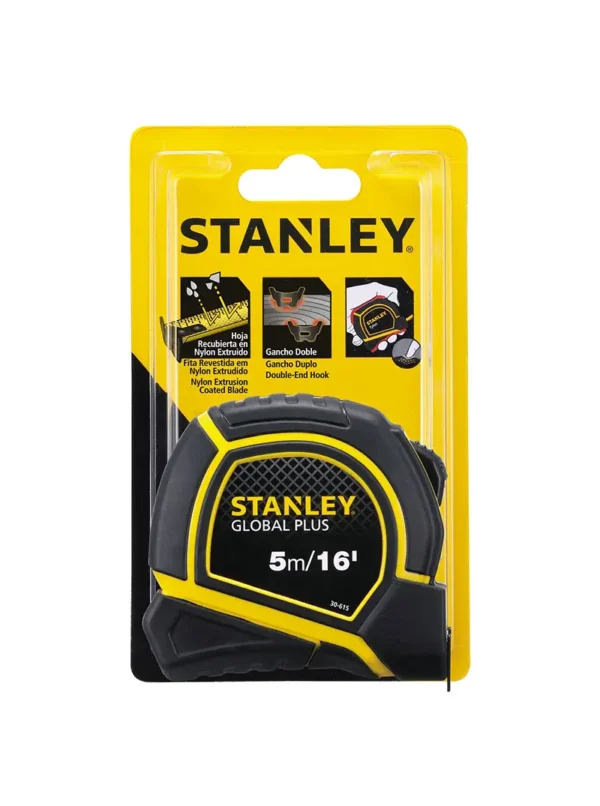FLEXOMETRO CAJA PLASTICA GLOBAL 5 METROS STANLEY 30-615
