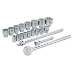 JUEGO DE COPAS 21 PIEZAS CUADRANTE 3/4 DE 7/8 A 2.3/8 STANLEY 87-557