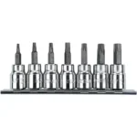 JUEGO DE COPAS TORX 7 PIEZAS CUADRANTE 3/8 DE T15 al T50 STANLEY 87-342