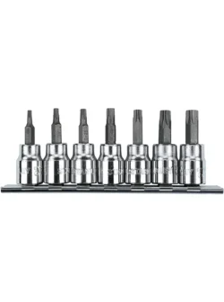 JUEGO DE COPAS TORX 7 PIEZAS CUADRANTE 3/8 DE T15 al T50 STANLEY 87-342