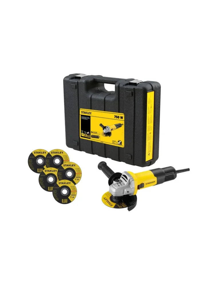 PULIDORA MINI 4.12 750 WATIOS + DISCOS CORTE 5 UNIDADES SG7115KD-B3A STANLEY