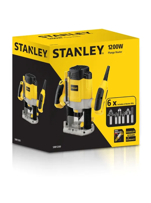 RUTEADORA PROFESIONAL 1.13 HP DE 1200 WATIOS SRR1200-B3 STANLEY