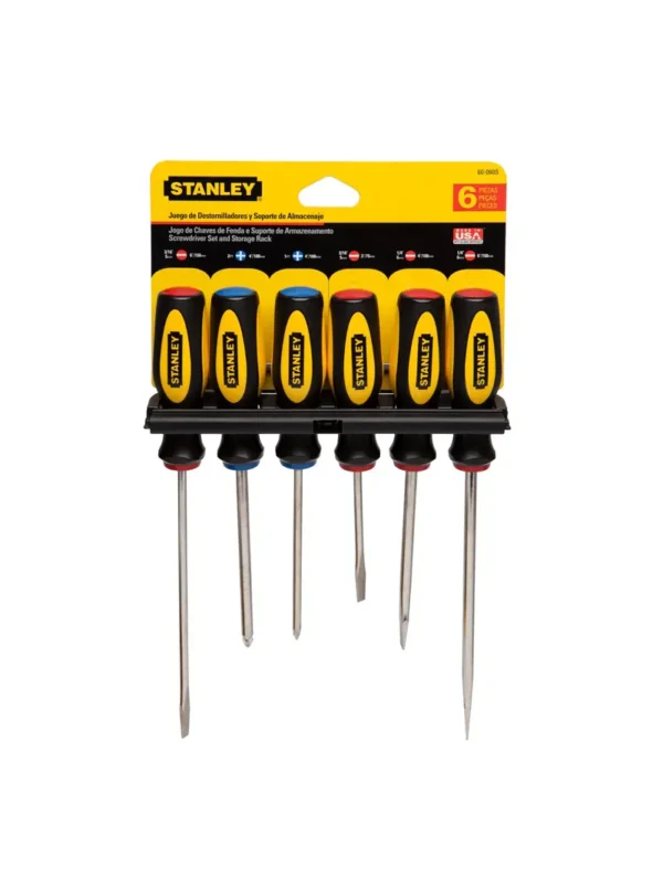 STANLEY 60-060 DESTORNILLADORES SURITDOS AMARILLO Y NEGRO 6 PIEZAS