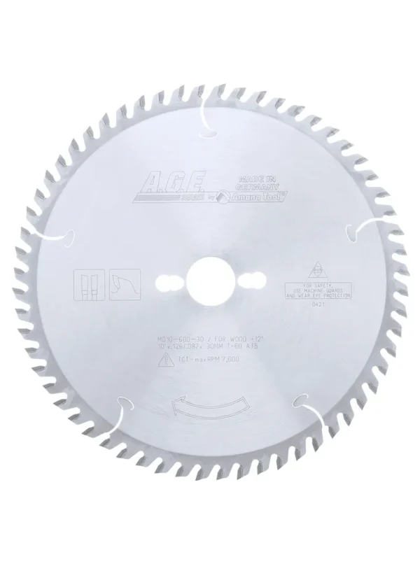 DISCO PARA SIERRA CIRCULAR DE TUNGSTENO PARA MADERA 10 X 30 X 60 DIENTES MD10-600-30 AGE BY AMANA TOOL
