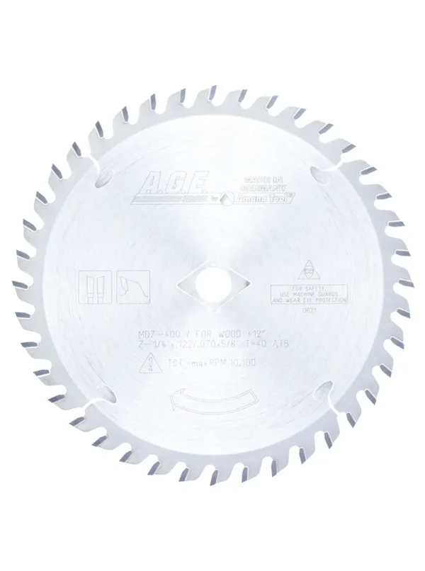 DISCO PARA SIERRA CIRCULAR DE TUNGSTENO PARA MADERA 7 X 5/8 X 40 DIENTES MD7-400 AGE BY AMANA TOOL