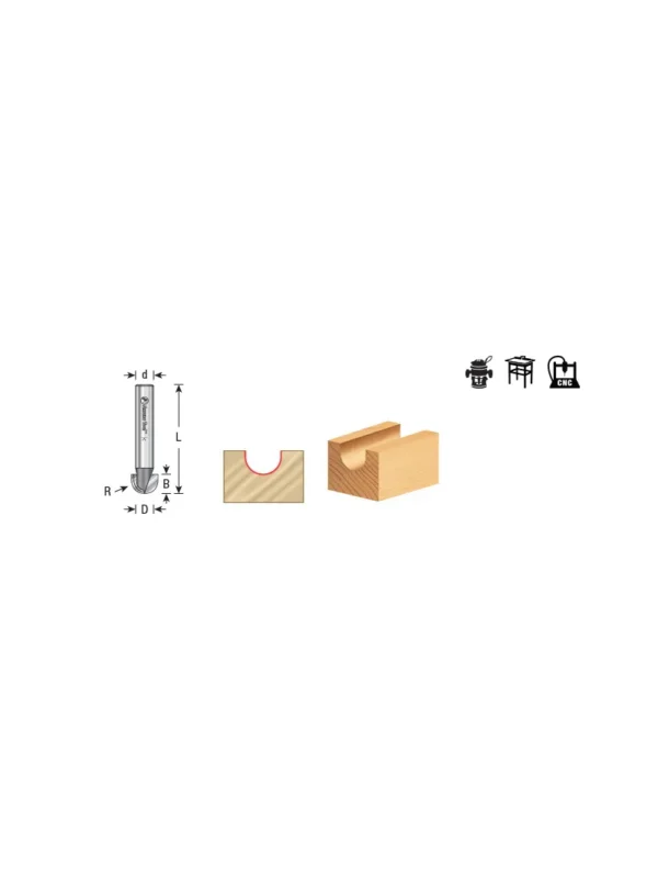 FRESA DE MEDIACAÑA DE 3/8 ESPIGO 1/4 45906 AMANA TOOL