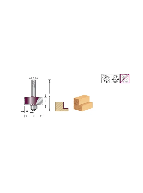 FRESA PARA BATIENTAR DE 1.1/4 X 3/8 ESPIGO 1/4 MD324 AGE BY AMANA TOOL