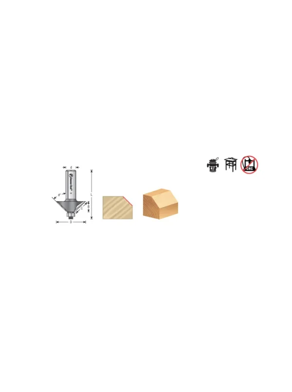 FRESA PARA CHAFLAN 45° ESPIGO 1/4 X 5/8 49400 AMANA TOOL