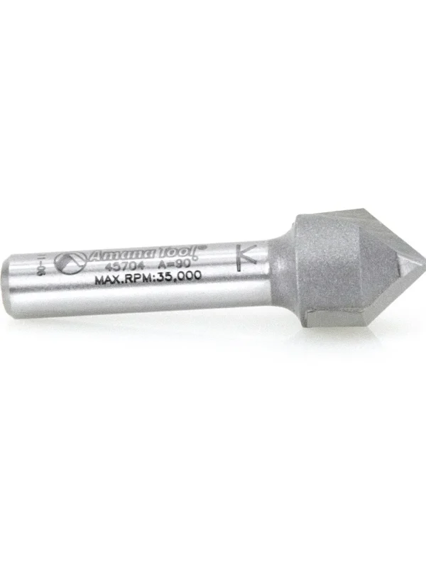 FRESA PARA CORTE EN V DE 90° 1/2 ESPIGO 1/4 45704 AMANA TOOL