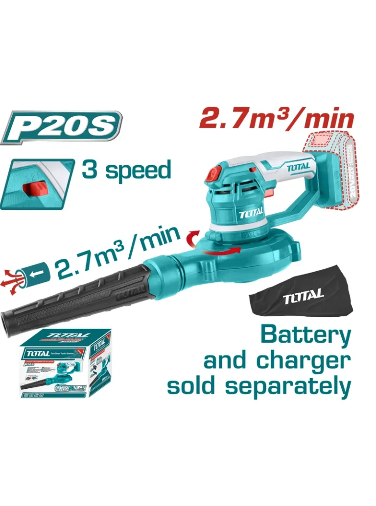 SOPLADOR INALÁMBRICO ASPIRADOR DE 20 V TABLI2001 TOTAL TOOLS