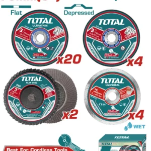 DISCOS ABRASIVOS SURTIDOS 3" x 30 UNIDADES TAC97630 TOTAL TOOLS