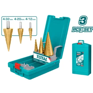 JUEGO DE BROCAS ESCALONADA 3 PZ 3/16 A 1.1/4 TACSD2031 TOTAL TOOLS