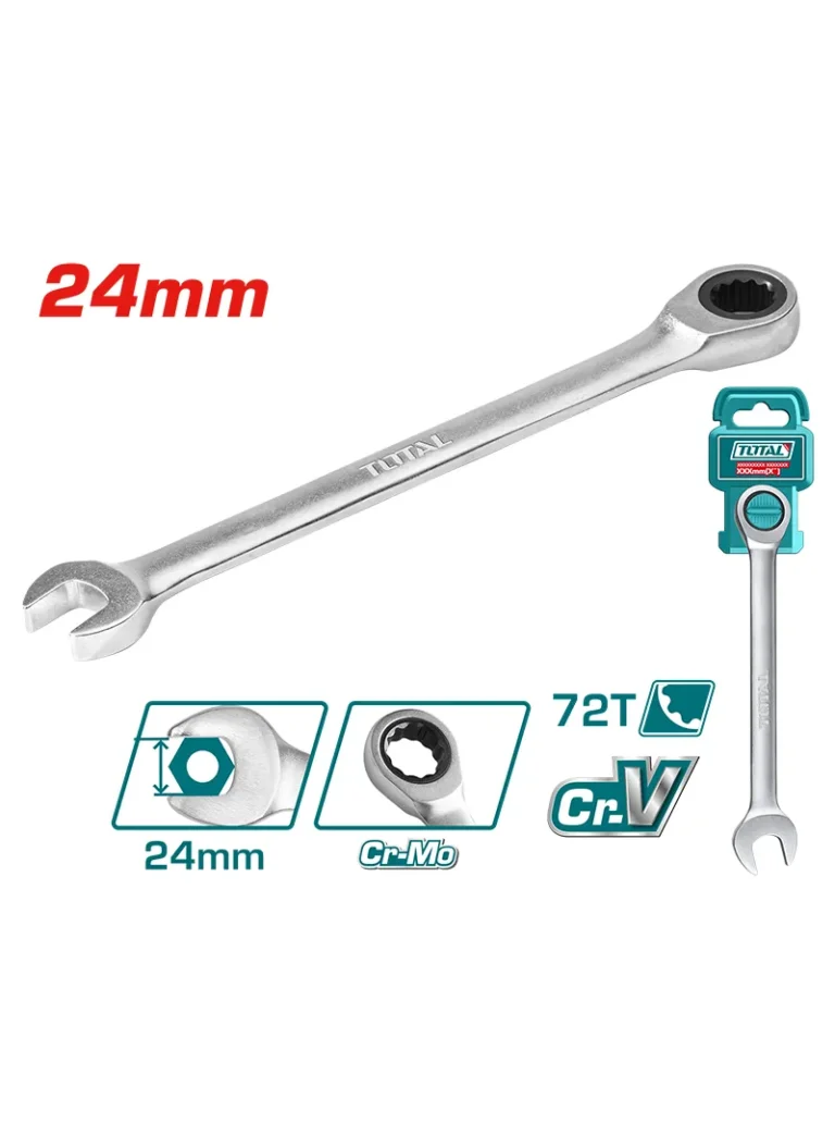 LLAVE COMBINADA TIPO RATCHET DE 24 MM TCSPAR241 TOTAL TOOLS