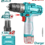 TALADRO INALÁMBRICO ROTACIÓN 12V 3/8 2 PILAS TDLI12202 TOTAL TOOLS