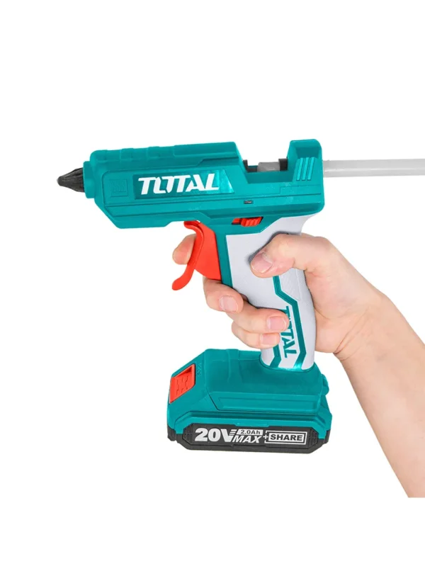 PISTOLA INALÁMBRICA PARA SILICONA DE 20V TGGLI2001 TOTAL TOOLS