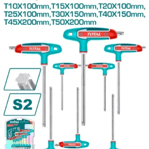 LLAVE TORX MANGO EN T DEL T10 AL T50 THHW80836 TOTAL TOOLS