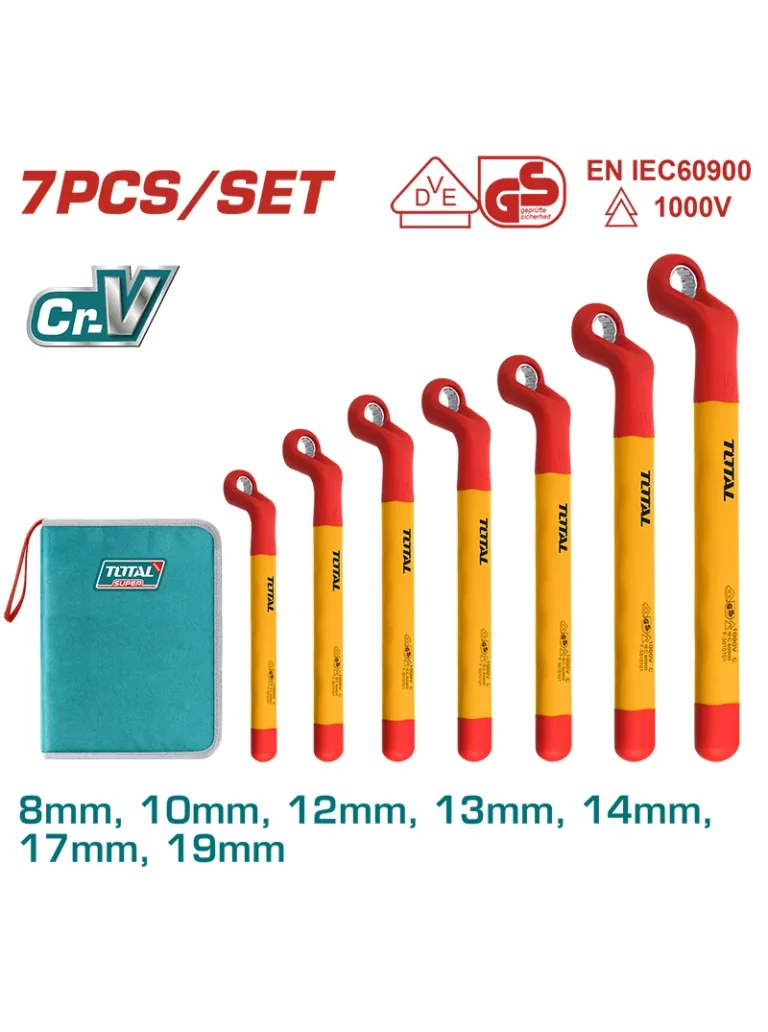 Set llaves estrella aisladas 1000V 8-19 mm THKISPA0702 Total Tools