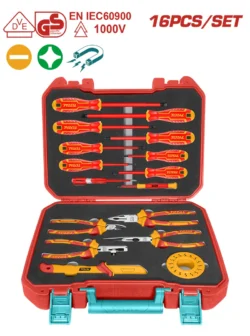 KIT DE HERRAMIENTAS AISLADAS 16 PZ DE 1000V THKITH1601 TOTAL TOOLS