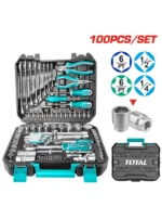HERRAMIENTA KIT LLAVES Y COPAS + P. MECANICO DE 100 PIEZAS THKTHP21006 TOTAL TOOLS
