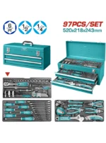 KIT DE HERRAMIENTAS 97 PIEZAS LLAVES COPAS THPTCS70971 TOTAL TOOLS