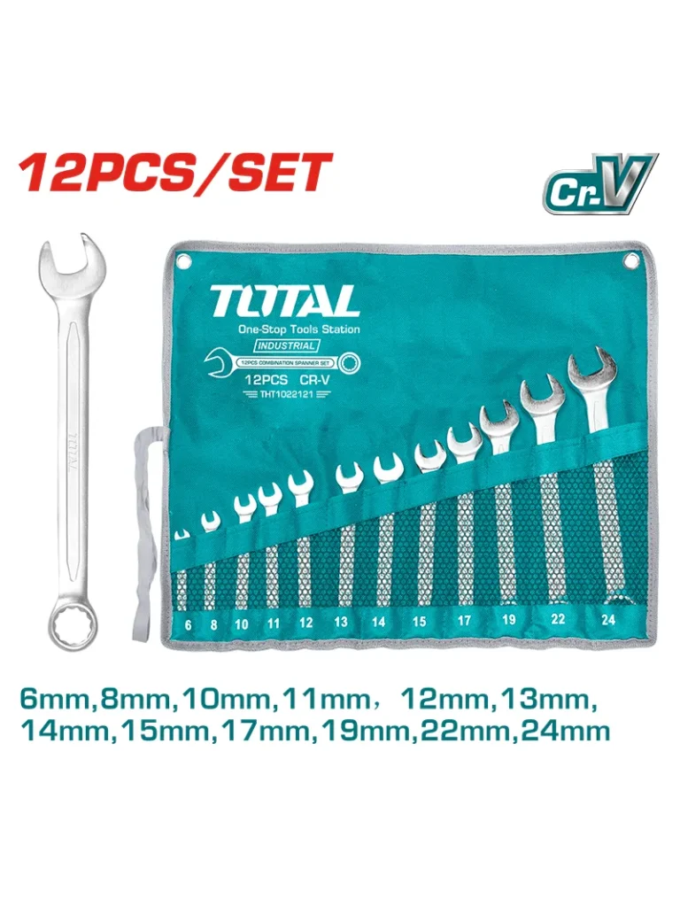 JUEGO DE LLAVES COMBINADAS 6-24MM DE 12PZ THT1022121 TOTAL TOOLS