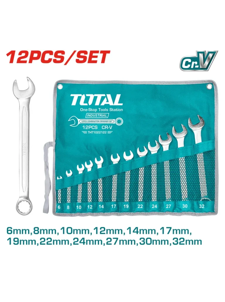 JUEGO DE LLAVES COMBINADAS 6-32 MM DE 12 PZ THT1022122 TOTAL TOOLS