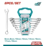 JUEGO DE LLAVES COMBINADAS 6 A 9 MM 8 PIEZAS THT102286 TOTAL TOOLS