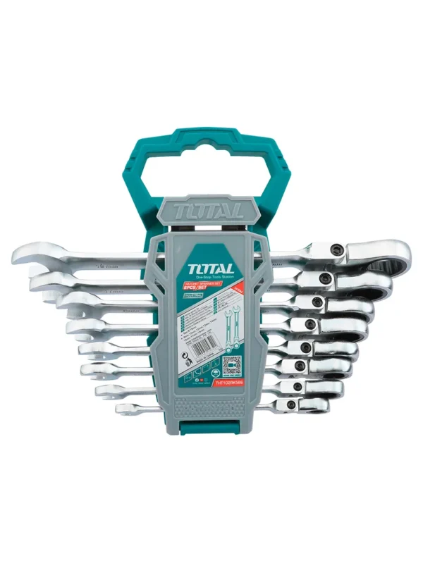 JUEGO LLAVES COMBINADAS RACHET ESCUALIZABLE 8-19 MM THT102RK586 TOTAL TOOLS
