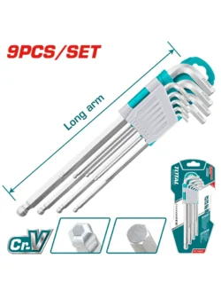 KIT LLAVES BRISTOL TIPO BOLA 1.5-10mm THT106291 TOTAL TOOLS