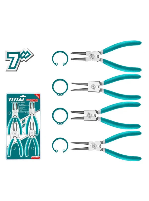 JUEGO DE ALICATES PINZA PARA PINES 4 PZ 7" THT114041 TOTAL TOOLS