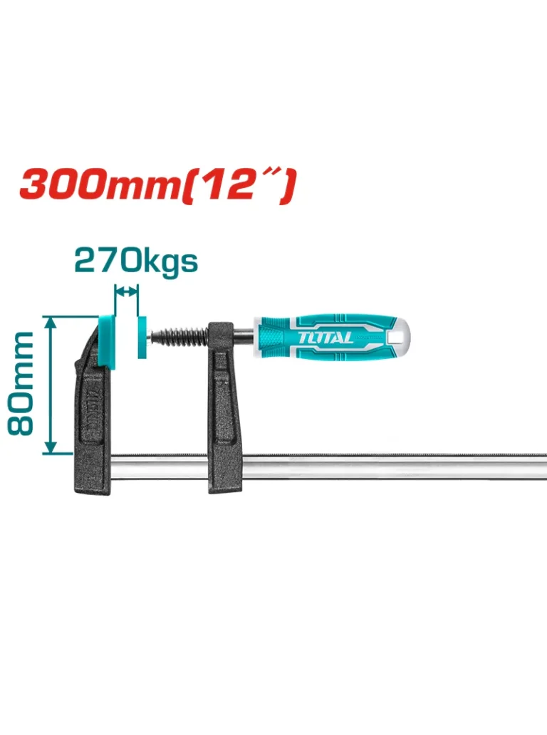 PRENSA RAPIDA DE 12" x 80 mm MORDAZA THT1320801 TOTAL TOOLS