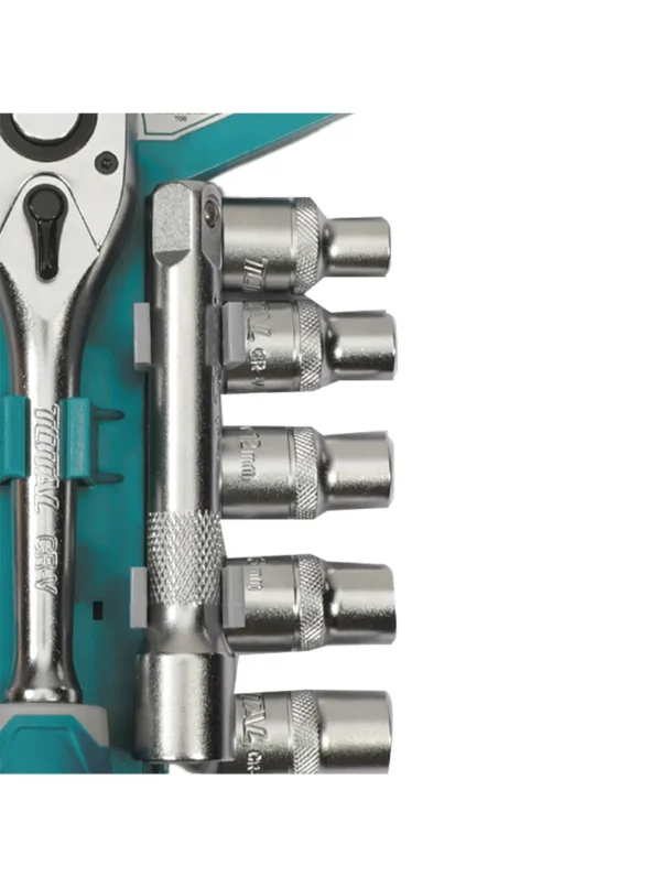 JUEGO DE COPAS DE 12 PZ 10 - 24MM DE 1/2" THT141121 TOTAL TOOLS