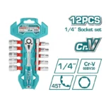JUEGO DE COPAS DE 12 PZ 5-14MM DE 1/4" THT14114126 TOTAL TOOLS