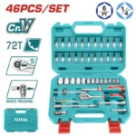JUEGO DE COPAS DE 45 PIEZAS DE 1/4" THT141462 TOTAL TOOLS