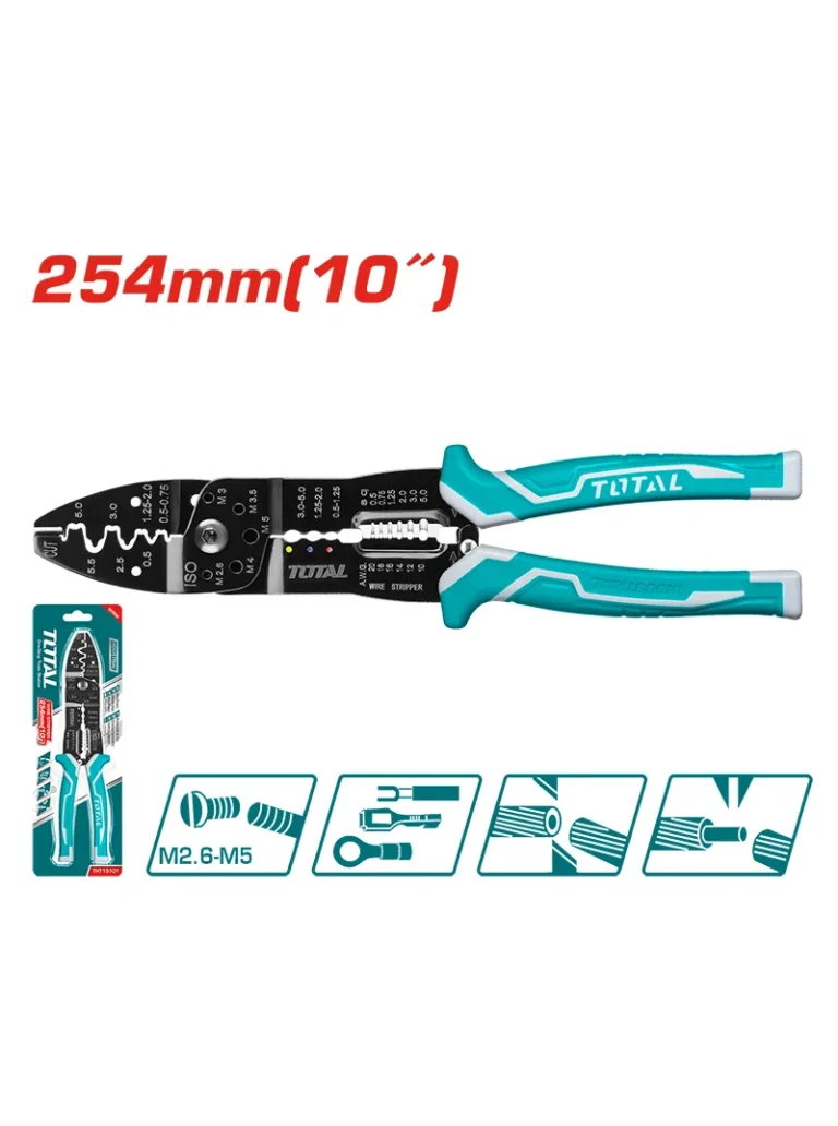 ALICATE PINZA PELACABLE MULTIUSO DE 10" THT15101 TOTAL TOOLS