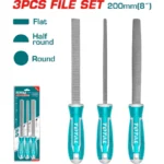 JUEGO DE 3 LIMAS PARA MADERA CON MANGO THT918326 TOTAL TOOLS