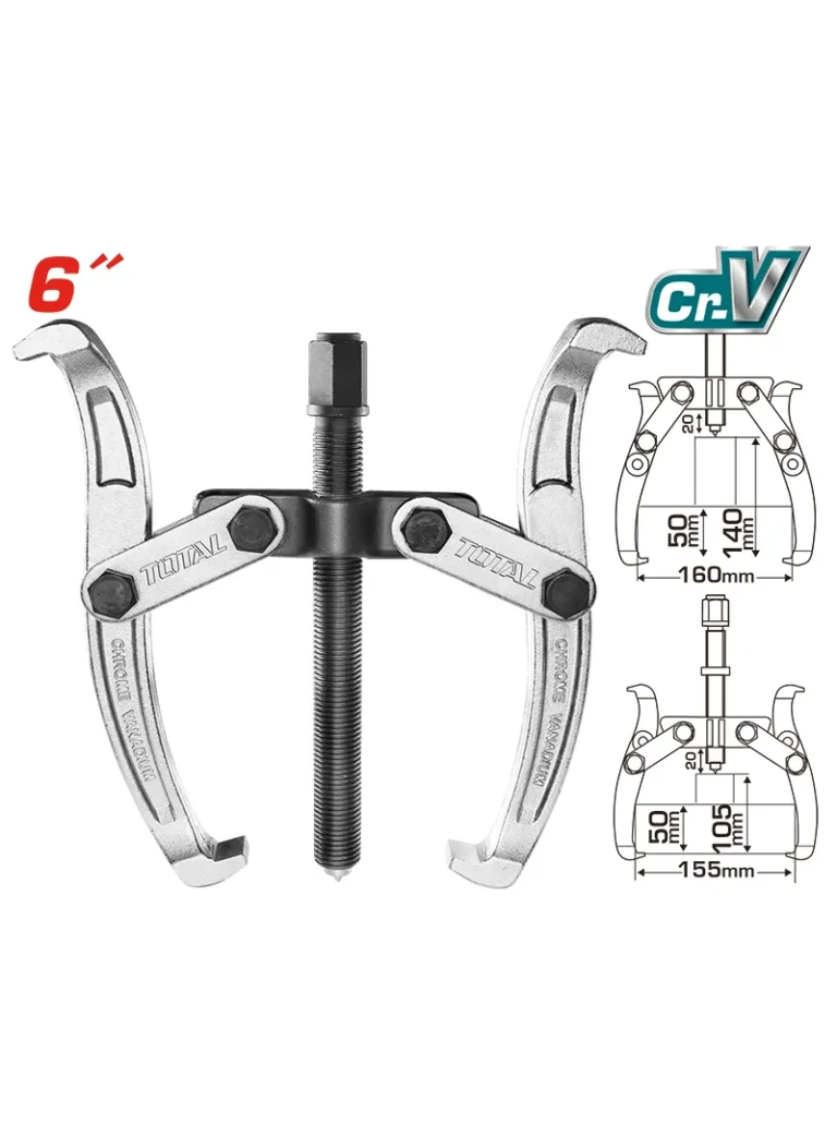 EXTRACTOR DE POLEAS DE 6" CON 2 PATAS THTGP266 TOTAL TOOLS